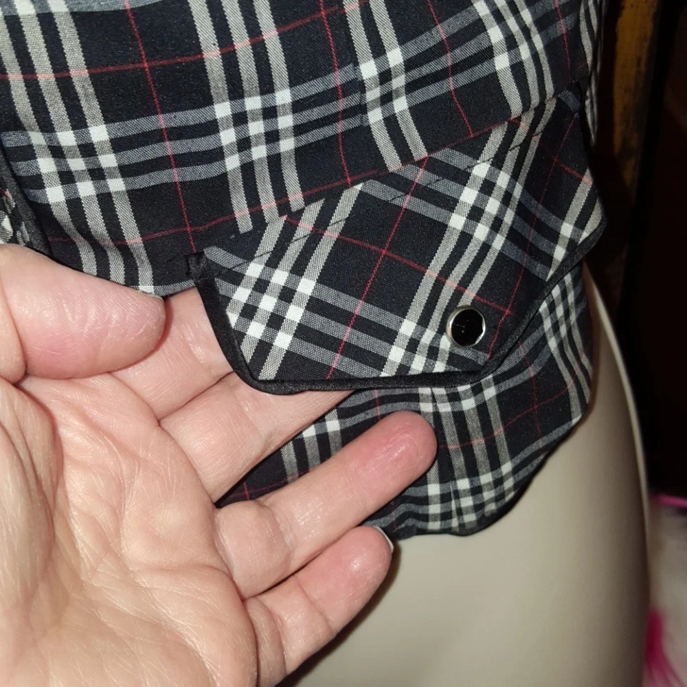 Bebe plaid rhinestone snap tube top size 0 - Picture 4 of 8